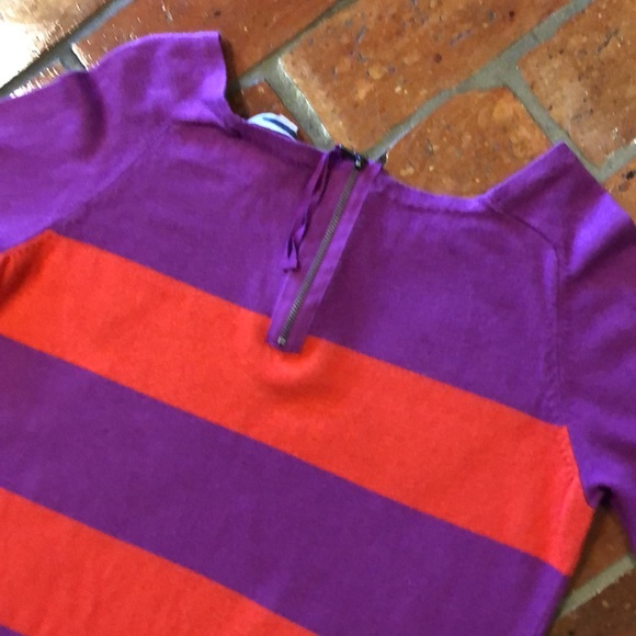 Ann Taylor LOFT Long Sleeve Color Block Zip Back Lightweight Sweater szM - Picture 8 of 12